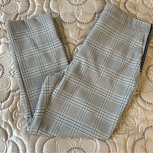 Zara Plaid Ankle Pants in Gray Size Large - Picture 6 of 7